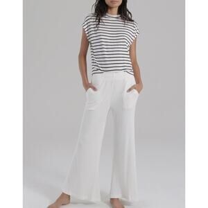 New ASKK NY Ribbed Knit Wide Leg Pants Women's Size 4/XL